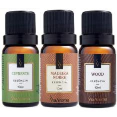 Kit 3 Essências Amadeiradas sortidas Via Aroma 10mL