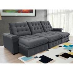 Sofá Coliseu 3.10m Retrátil e Reclinável Super Pillow  - Sofisticato, 