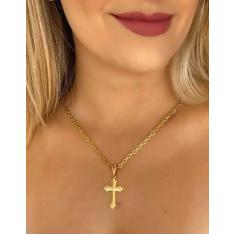 Cordão + Pingente Feminino 3mm Cadeado Banhado A Ouro 18k - MK Jóias
