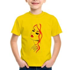 Camiseta Infantil Salão De Beleza Maquiagem - Foca na Moda, Amarelo, 1
