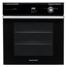 Forno de embutir a gás Brastemp 78 litros Preto com grill e timer touc