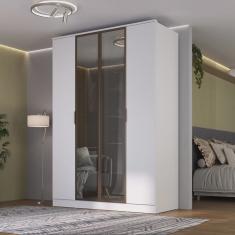 Guarda-roupa 4 Portas, 2 Mdf e 2 Reflecta Ravi