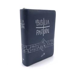 Bíblia Sagrada Pastoral - Bolso - Zíper Azul