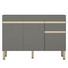Balcão Gabinete Para Pia Sem Tampo 120cm Lina K02 Gris - Mpozenato