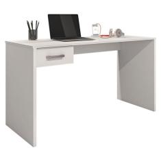 Mesa Para Computador Gávea Com Gaveta Branco Trama - Móveis Leão