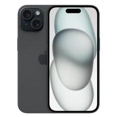 iPhone 15 Apple (256GB) Preto, Tela de 6,1", 5G e Câmera de 48 MP, Biv