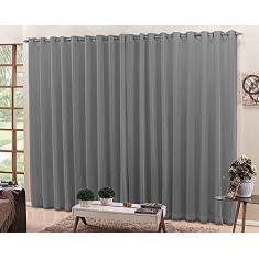 Cortina De Varão Voil Cinza 5,00x2,50 Forro Microfibra