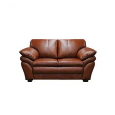 Sofá De Couro Gana 2 Lugares Conhaque Com Brilho - Mempra Design