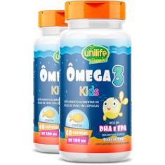 Kit 2 Ômega 3 500mg Kids Unilife 60 Cápsulas
