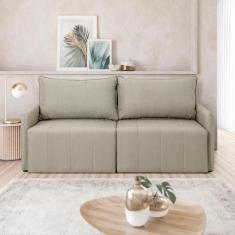 Sofá Cama Baraúna Retrátil e Reclinável 3 lugares 2,00m em Linho CabeC