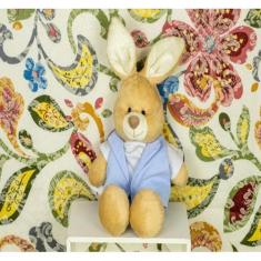 Coelho de pelucia nino 15 cm - colete - CKD CONFECCOES, Poá azul com b