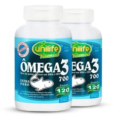 Kit 2 Ômega 3 Óleo De Peixe 700Mg 120 Cápsulas Unilife