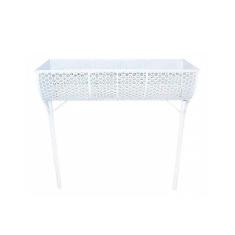 Lixeira de Rua Modelo Tela Moeda Dupla De 100cm Branca