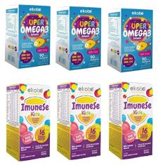 3x Super Ômega 3 + 3x Imunese Kids 16 Vitaminas- Ekobé Kids