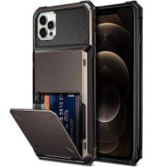 Carteira com 4 slots para cartão de crédito capa para iPhone 14 Plus 13 Pro 11 12 Pro Max XR X XS Max 7 8 Plus capa para cartão, preta, para iPhone 13 Pro