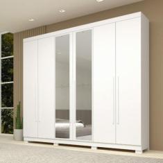 Guarda Roupas Casal 6 Portas 4 Gavetas Com Espelho Nubia ACP - ACP Móv