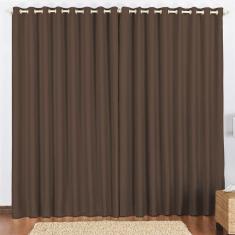 Cortina 2 Mts Sala Quarto Escritório Blackout Para Trilho Suisso Tabaco