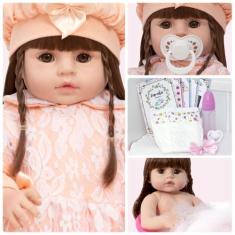 Boneca Reborn Barata Princesa Com Enxoval Baby 13 Acessórios - Cegonha
