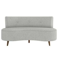 Sofá Living 2 Lugares 135cm Pés Palito Estrutura Em Madeira Aang Linho Cinza G33 - Gran Belo