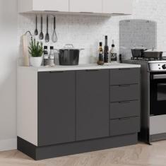 Balcão Pia 120cm com Tampo com Rodapé Puxador 150cm Ipanema CabeCasa M