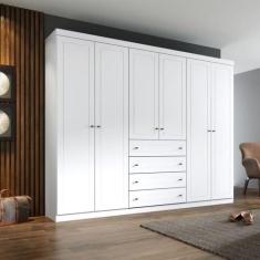 Guarda Roupa Henn Americano 6 Portas 4 Gavetas Branco