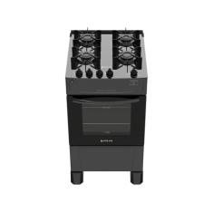 Fogão 4 Bocas Atlas Preto Mesa de Vidro Mônaco Top Glass, Preto, Bivol