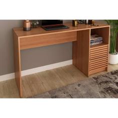 Mesa Escrivaninha Casal c/ Gaveteiro Ripado ME4174 Amêndoa - Tecno Mobili