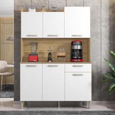 Armário de Cozinha Compacta 6 Portas 1 Gaveta Gênova - Kit's Paraná, F