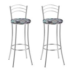 Kit 2 Banquetas Cromadas Bc26-a E507 Cromado/estampado