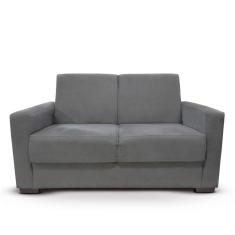 Sofá Estofado 2 Lugares Sala Estar Recepção Paloma Suede Cinza