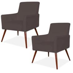 Kit 02 Poltronas Decorativas Para Sala de Estar e Recepção Maria Pés P