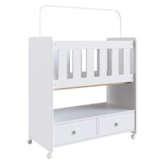Mini Berço Moises Com Colchao 2 Gavetas By511 Branco Comm Branco - COM