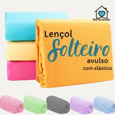 Lençol Solteiro Avulso Elástico 0,88m x 1,88m x 0,20m Várias Cores - R