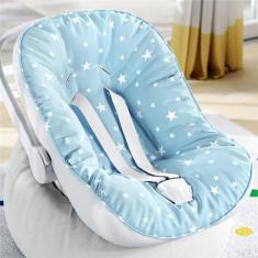 Capa Bebê Conforto Estrelas Azul E Branco Grão De Gente
