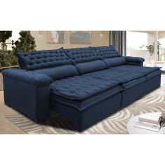 Sofá Retrátil e Reclinável 3,82m Molas Ensacadas Cama inBox Botonê. Espuma Viscoelástico