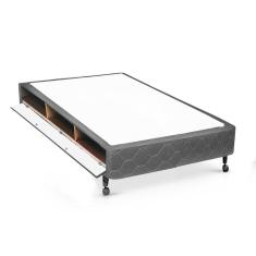 Cama Box Closet Solteiro  Poli Tecido Gray (78x188x27) - Castor
