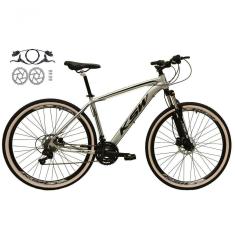 Bicicleta Aro 29 Ksw Xlt 24v Freios Disco Hidráulicos Garfo Suspensão Pneu Faixa - Prata Tam.15