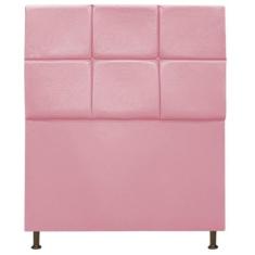 Cabeceira Estofada Damares 90 cm Solteiro Com Botonê  Suede Rosa Bebê 