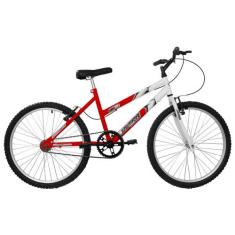 Bicicleta Aro 24 Ultra Bikes Bicolor Feminina sem Marcha, Vermelho fer