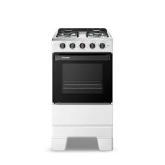 Fogão a Gás Mesa Inox e Forno 50L Limpa Fácil Esmaltec IDEAL POP F4ISB Cor Branco 4 bocas