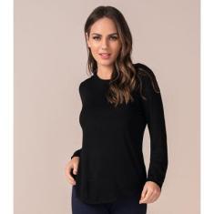 Blusa Feminina Manga Longa Rovitex Preto-Feminino