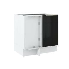 Balcão de Canto Madesa Lux 1 Porta - Branco/Preto