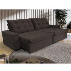 Sofá 4 Lugares Retrátil Reclinável 290cm Veludo Califórnia Wood Estofados