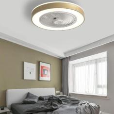 Ventilador de teto com iluminação LED velocidade do vento ajustável, luzes de ventilador de teto modernas reguláveis ​​continuamente com controle remoto, sala de jantar quarto sala de estar