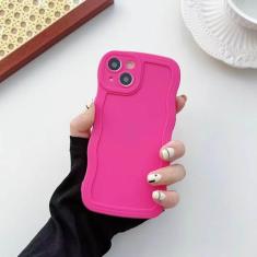 Capa de telefone com moldura ondulada de cor sólida para Xiaomi para Redmi Note 8 Pro 12C TPU à prova de choque capa traseira macia para Xiaomi 13 12 POCO X5 Pro, rosa, para Xiaomi 11