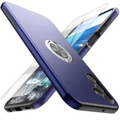 Yamink Capa para Galaxy A14 5G com protetor de tela (vidro temperado), capa protetora híbrida 2 em 1, fina, resistente, com suporte de anel magnético invisível para Galaxy A14 5G de 6,6 polegadas,