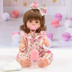 Bebe Reborn Boneca Reborn Corpo de Silicone Pode dar Banho - New Happy