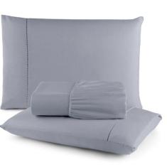 Jogo Lençol Queen 3 peças com Elástico Ponto Palito Micropercal 400 Fi