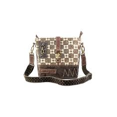 3B – Bolsa tiracolo e bolsa de ombro SHOUZO | Lona e couro vintage reciclado | Vem com 2 alças diferentes, Marrom