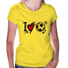 Baby Look I Love Futebol - Foca na Moda, Amarelo, GGG